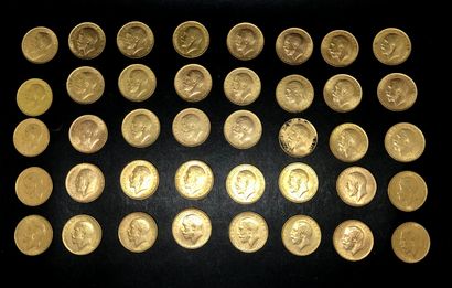 ANGLETERRE
Lot de 40 pièces de SOUVERAINS...