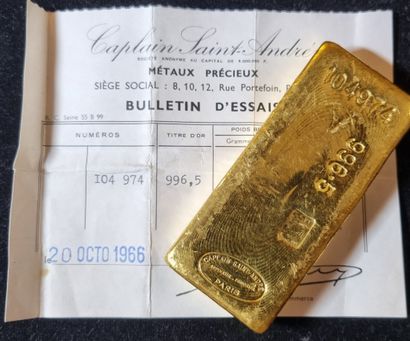 Lingot d'or n°104974, Affineur Caplain Saint-André...