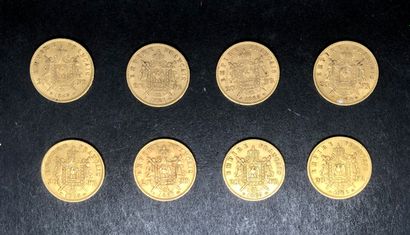 FRANCE
Ensemble de 8 pièces de 20F or Napoléon...