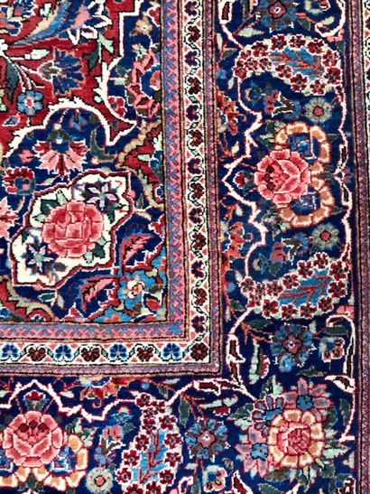 Tapis Keshan 
Chaîne et trame coton velours...