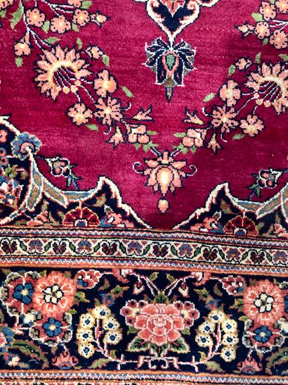 Tapis Keshan 
Chaîne et trame coton velours...