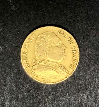 FRANCE
Une pièce de 20F or Louis XVIII Buste...