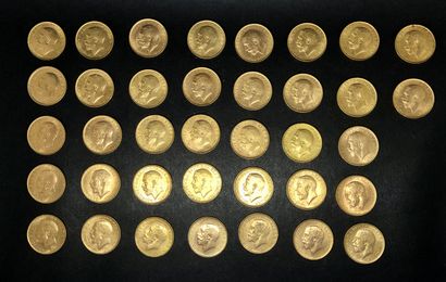 ANGLETERRE
Lot de 37 pièces de SOUVERAINS...