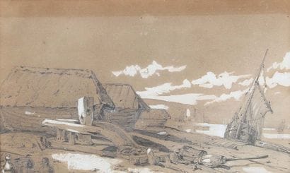 Attribué à Eugène ISABEY (1804-1886)
Caloges...