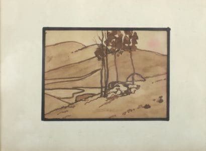 Léon JOUHAUD (1874- 1950)
Paysage aux arbres...