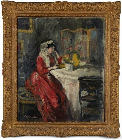 Pierre LAPRADE (1875- 1932)
Femme à la mantille...