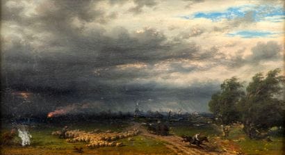 Attribué à Vassily VAKHRENOV (1847-c.1885)
L'incendie
Huile...