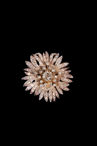Broche formant pendentif figurant une fleur...