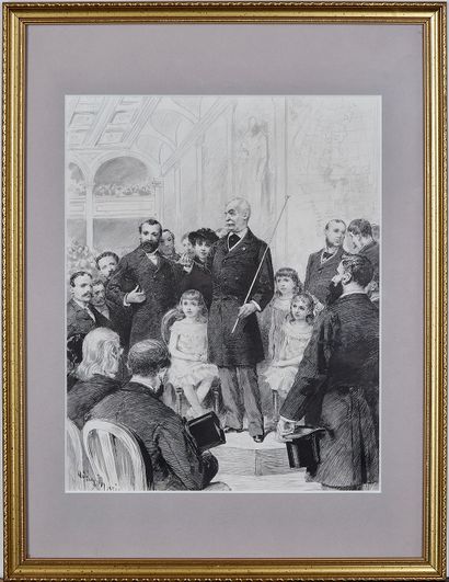 ADRIEN MARIE (1848-1891) 
De Lesseps surrounded...