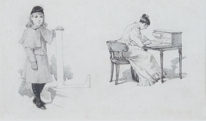ADRIEN MARIE (1848-1891) 
Lettrine,
Pen on...