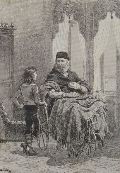 ADRIEN MARIE (1848-1891), 
Veillard on a...
