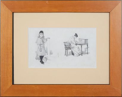 ADRIEN MARIE (1848-1891) 
Lettrine,
Pen on...