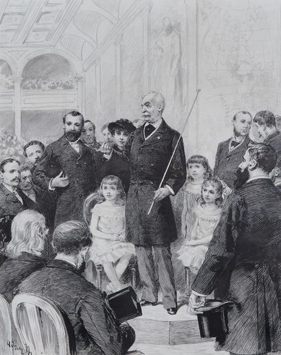 ADRIEN MARIE (1848-1891) 
De Lesseps surrounded...