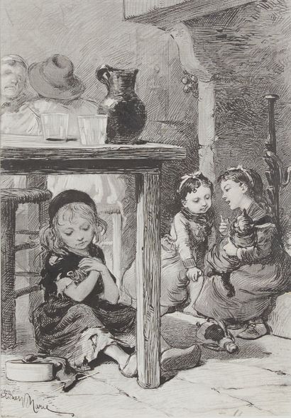 ADRIEN MARIE (1848-1891) 
Cosette and her...