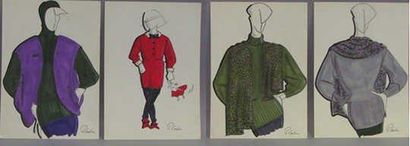 PIERRE CARDIN
ENSEMBLE comprenant ONZE AQUARELLES...