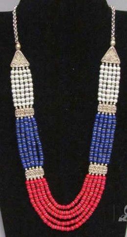 ANONYME
COLLIER multirangs perlé bleu, blanc,...