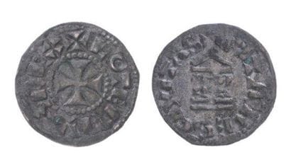LOTHAIRE (954-986). Denier de Bourges au...