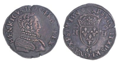 HENRI II (1547-1559). Teston au buste cuirassé,...