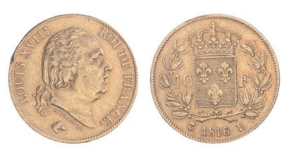 IDEM-. 40 f. 1816 L (rare: 3300 ex.). Petit...