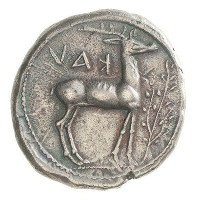 BRUTTIUM, Caulonia (480-388). Statère (7,75...