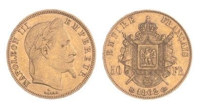 IDEM-. 50 f. laurée, 1862 BB (7310 ex.) G...