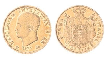 ITALIE
Napoléon, Roi. 40 lire, Milan 1814....
