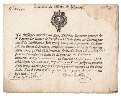 BILLET d'INTERETS de BILLET de MONOYE. Billet...