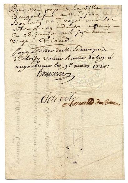 BANQUE ROYALE de LAW. Billet gravé de 1000...