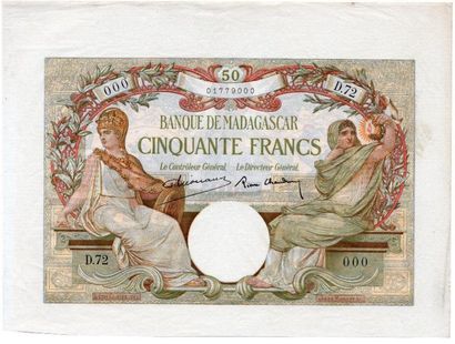 BANQUE de MADAGASCAR. Epreuve recto verso...