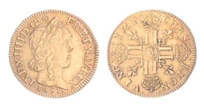 France
Louis XIV. Louis d'or aux 8L, 1651...