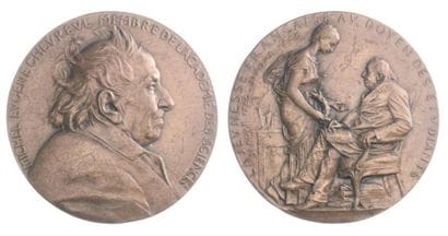 MEDAILLE, Chevreul par ROTY. Fonte de bronze...