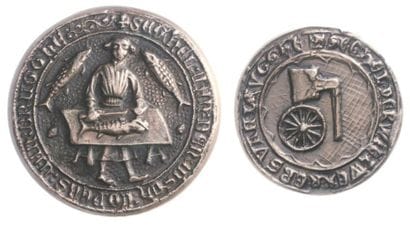 SCEAUX- Quatre reproductions M.D.P. en argent...