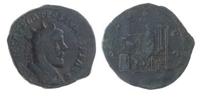 IDEM-. Sesterce au buste radié de l'empereur....