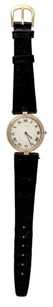 CARTIER
Ronde en or, cadran blanc, quartz,...