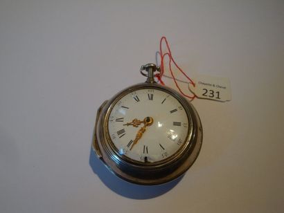 Montre à verge en argent à répétition des...