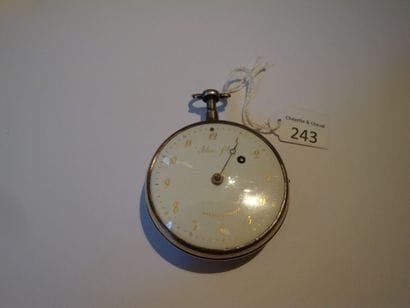 Montre à verge en argent signée Leblanc à...