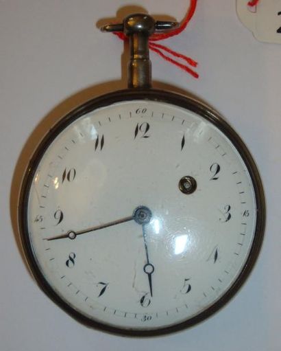Montre à verge en argent à répétition des...