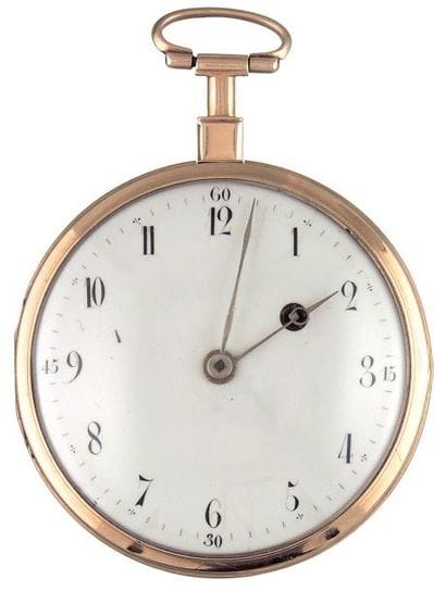 Montre à verge en or, début du XIXe siècle....