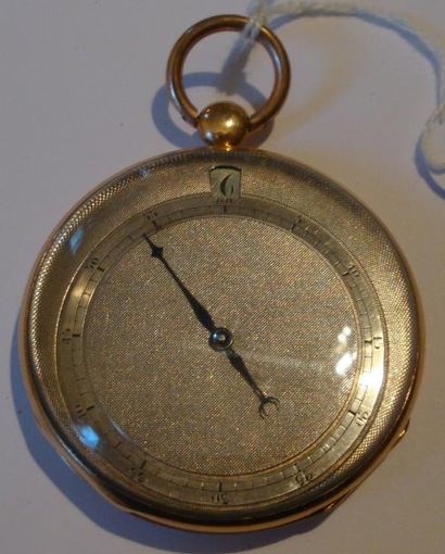 Montre à cylindre à heures sautantes en or,...