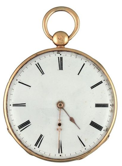 Montre à cylindre en or signée 
