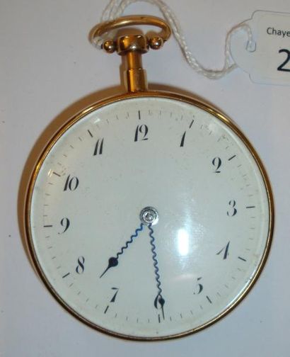 Montre à cylindre en or à répétition des...