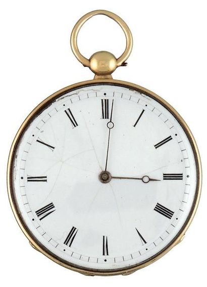 Montre à cylindre en or signée 