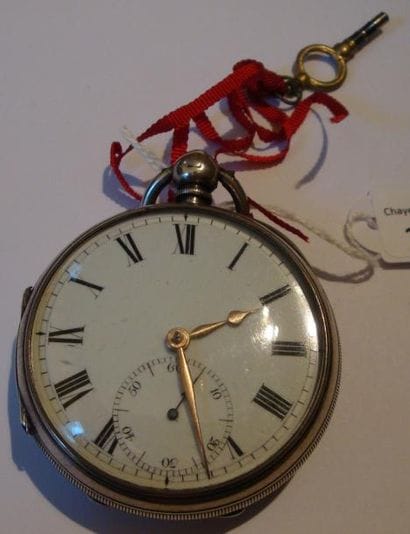 Montre à ancre en argent signée 