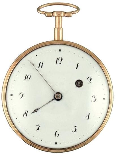 Montre à cylindre en or à répétition des...