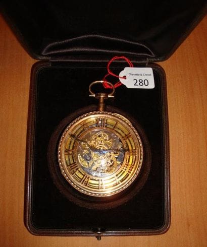 Montre squelette en or à répétition des heures...