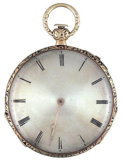 Montre à cylindre en or à répétition des...