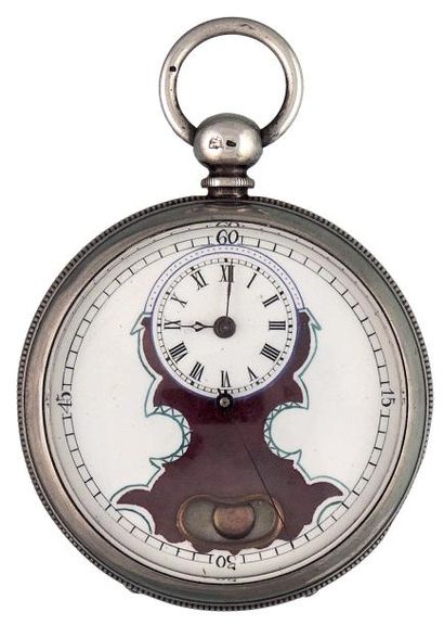 Montre à ancre en argent, le cadran inséré...