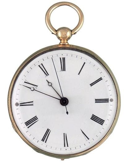 Montre à ancre à secondes indépendantes signée...