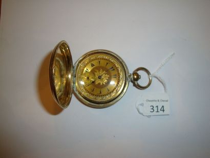 Montre à ancre savonnette en laiton doré...