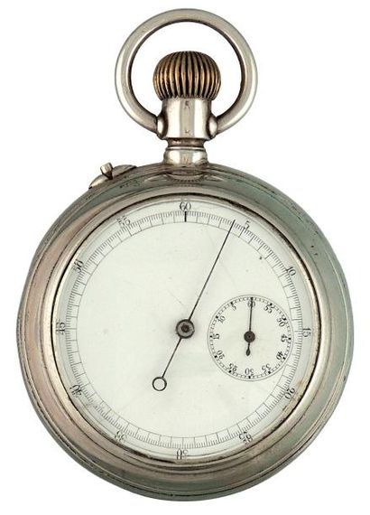 Montre double face en argent. Face 1 pour...